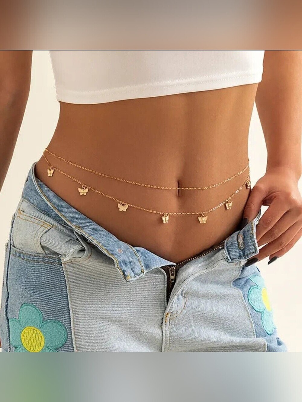Butterfly Charm Gold Waist Chain Belly Chain